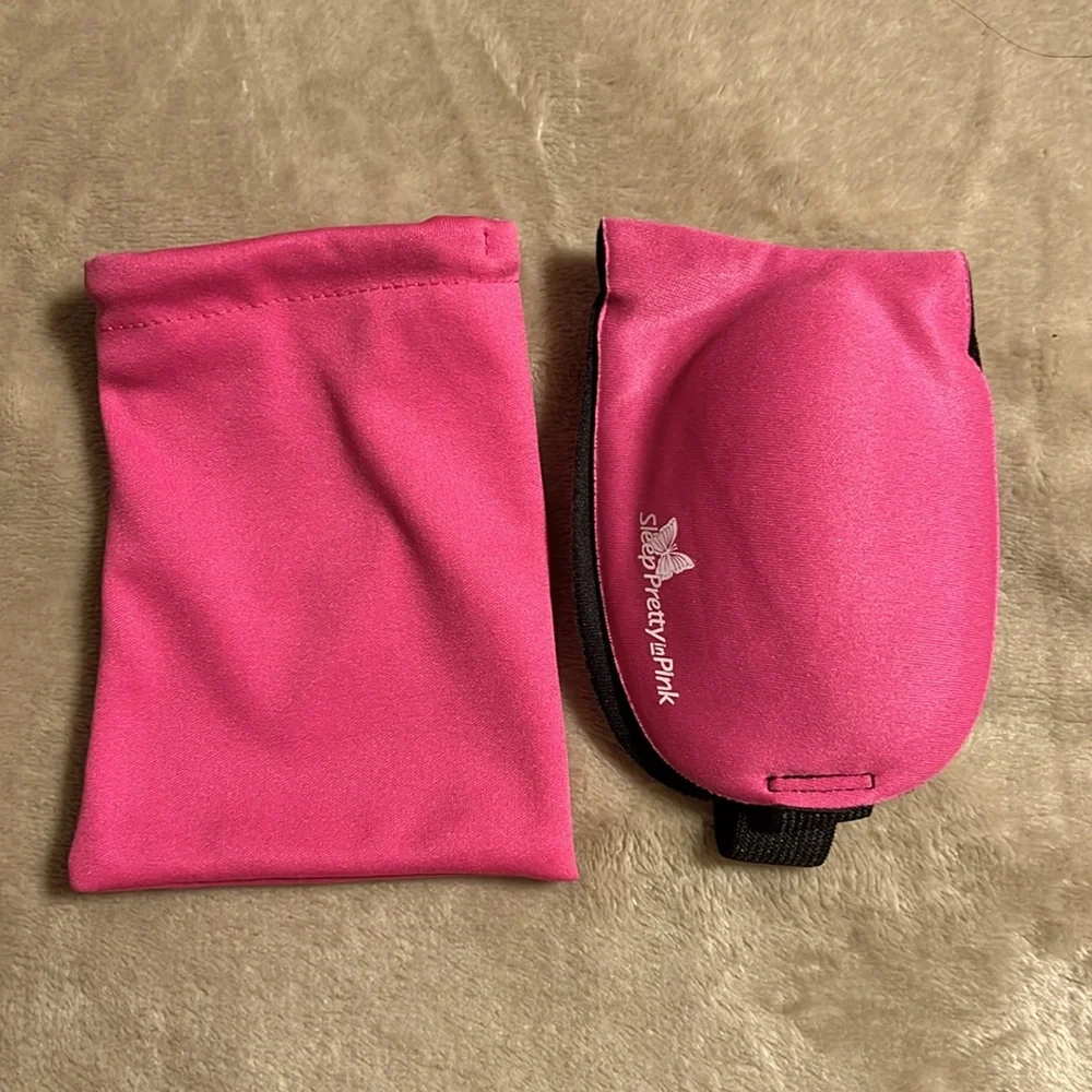 Sleep Pretty in Pink. Sleeping Mask. NWOT. Storage bag included.